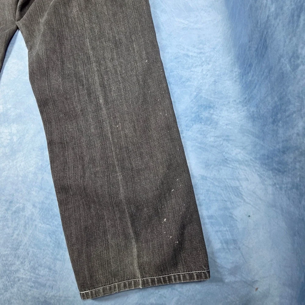 Vintage Y2K Levis 569 Loose Straight Jeans Mens 38x32 Black Faded